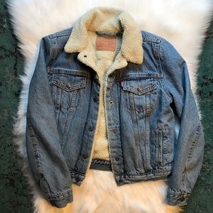 levis fur lined jean jacket